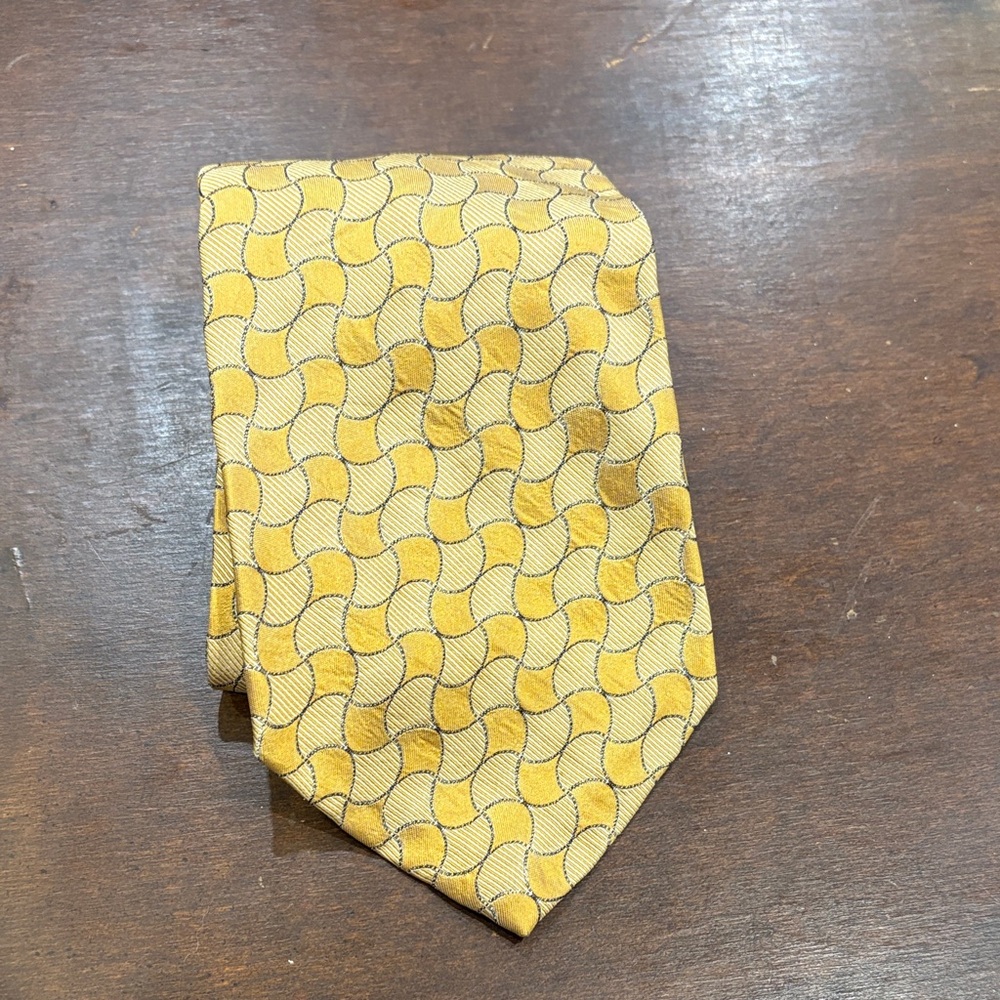 Donna Karan Mustard Geometric Men's Tie